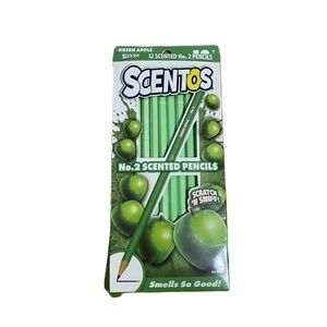 Scentos No. 2 Scented Pencils NEW Green Apple 10 Pack Scratch Sniff School